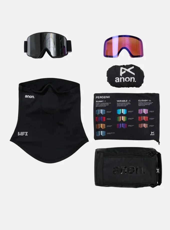 Anon M6 Skibrille + polarisierte Perceive-Scheibe + MFI®-Gesichtsmaske