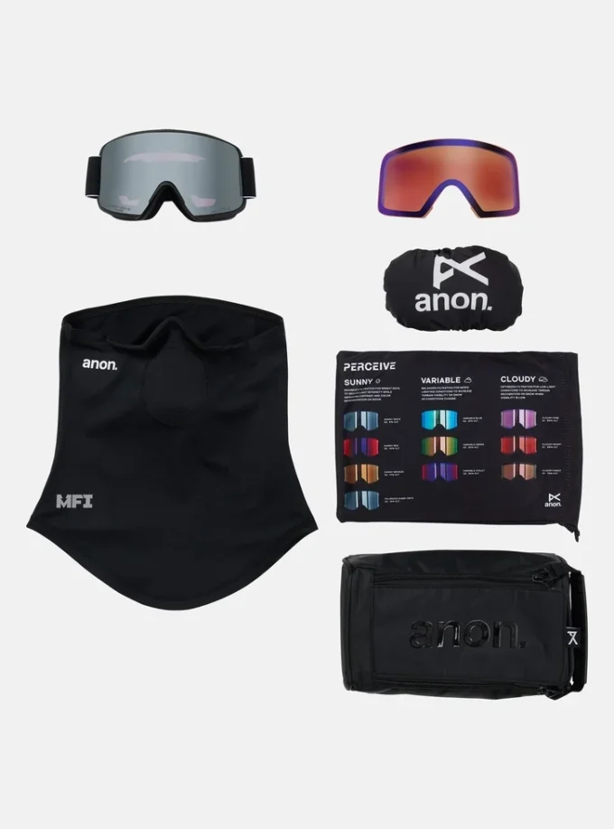 Anon M6S Skibrille + polarisierte Perceive-Scheibe + MFI®-Gesichtsmaske